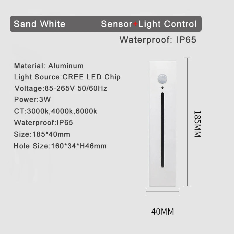 Recessed LED Stair Light - Sensor Options