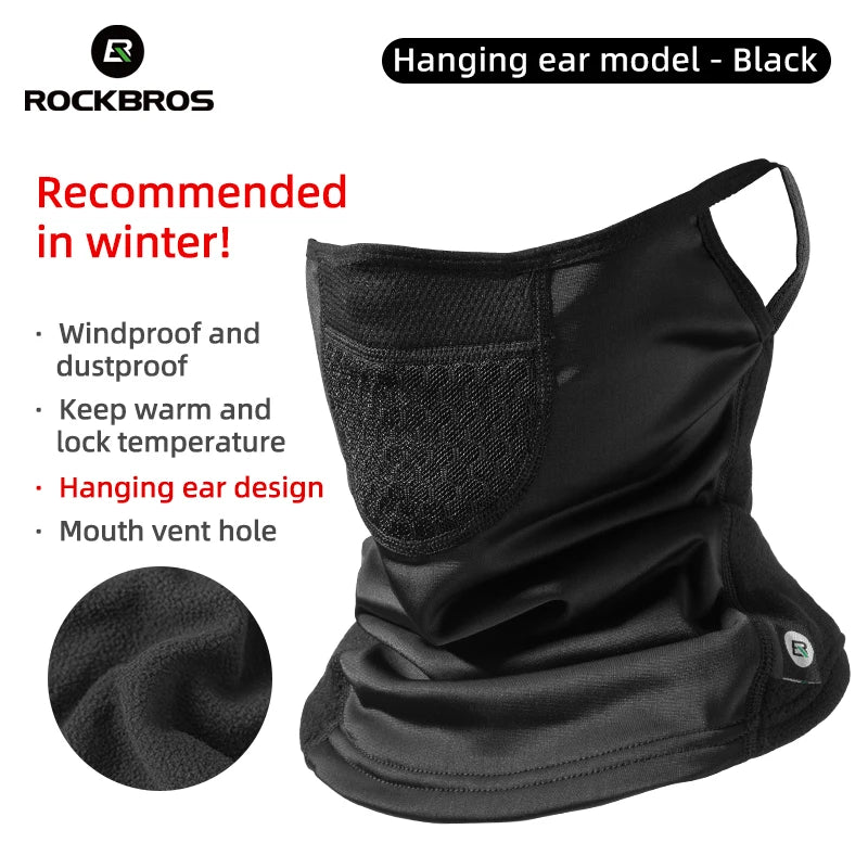 Winter Cycling Face Mask Windproof Fleece Thermal Bike Scarf