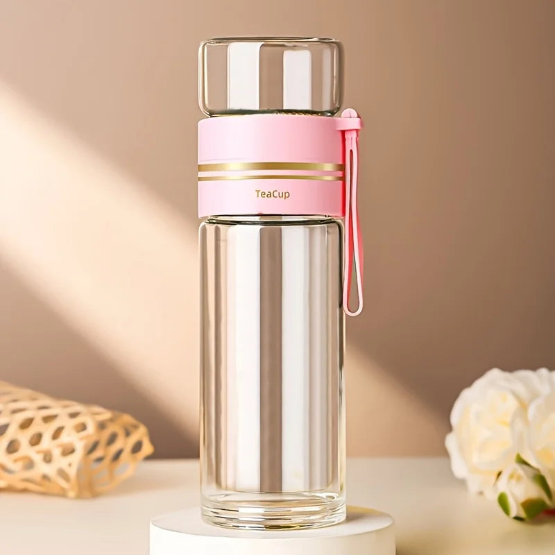 Double-Wall Tea Mug with Infuser, Colour Options