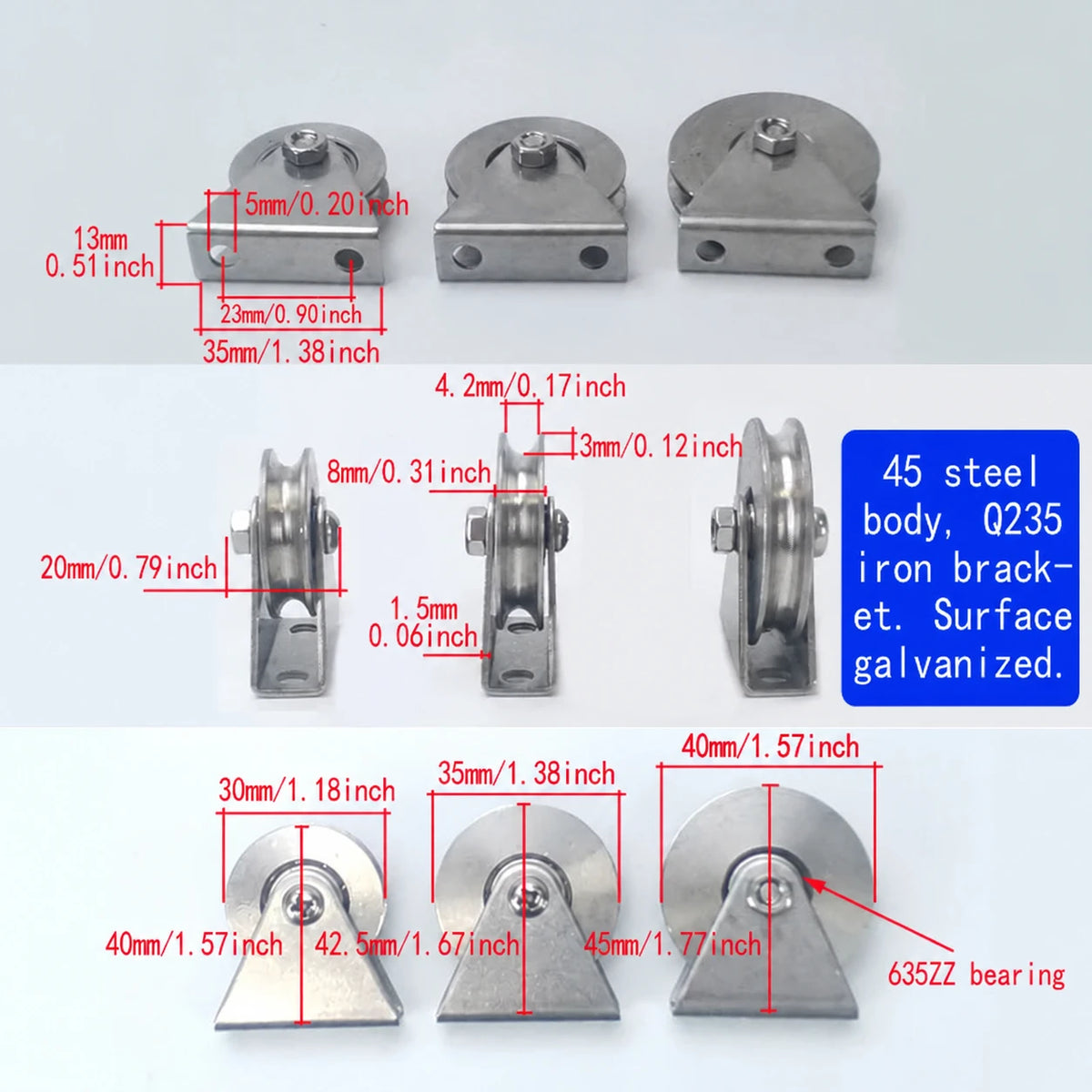 بكرتا سلك فولاذي ثابتتان بحز على شكل U