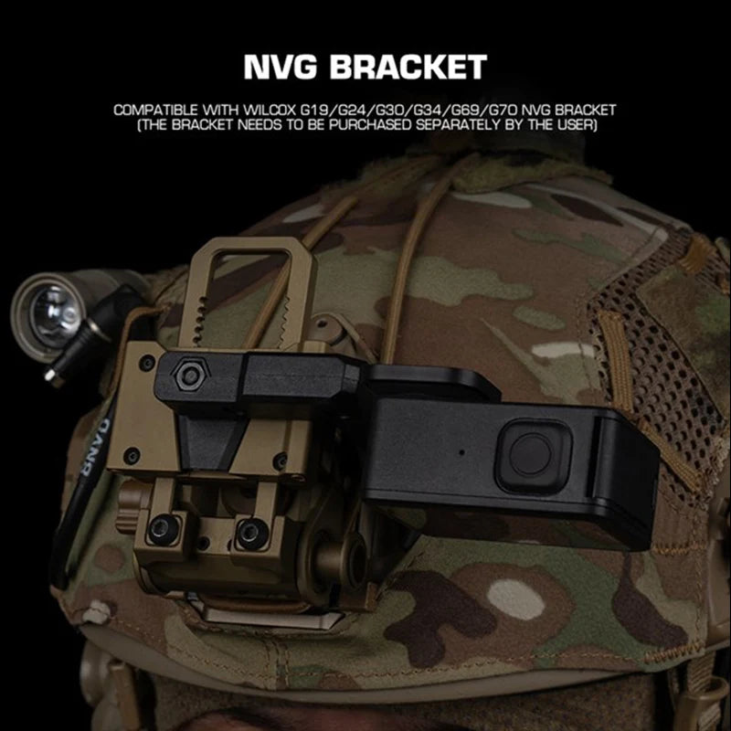 Helmet Action-Camera Mount for Compatible NVG Brackets