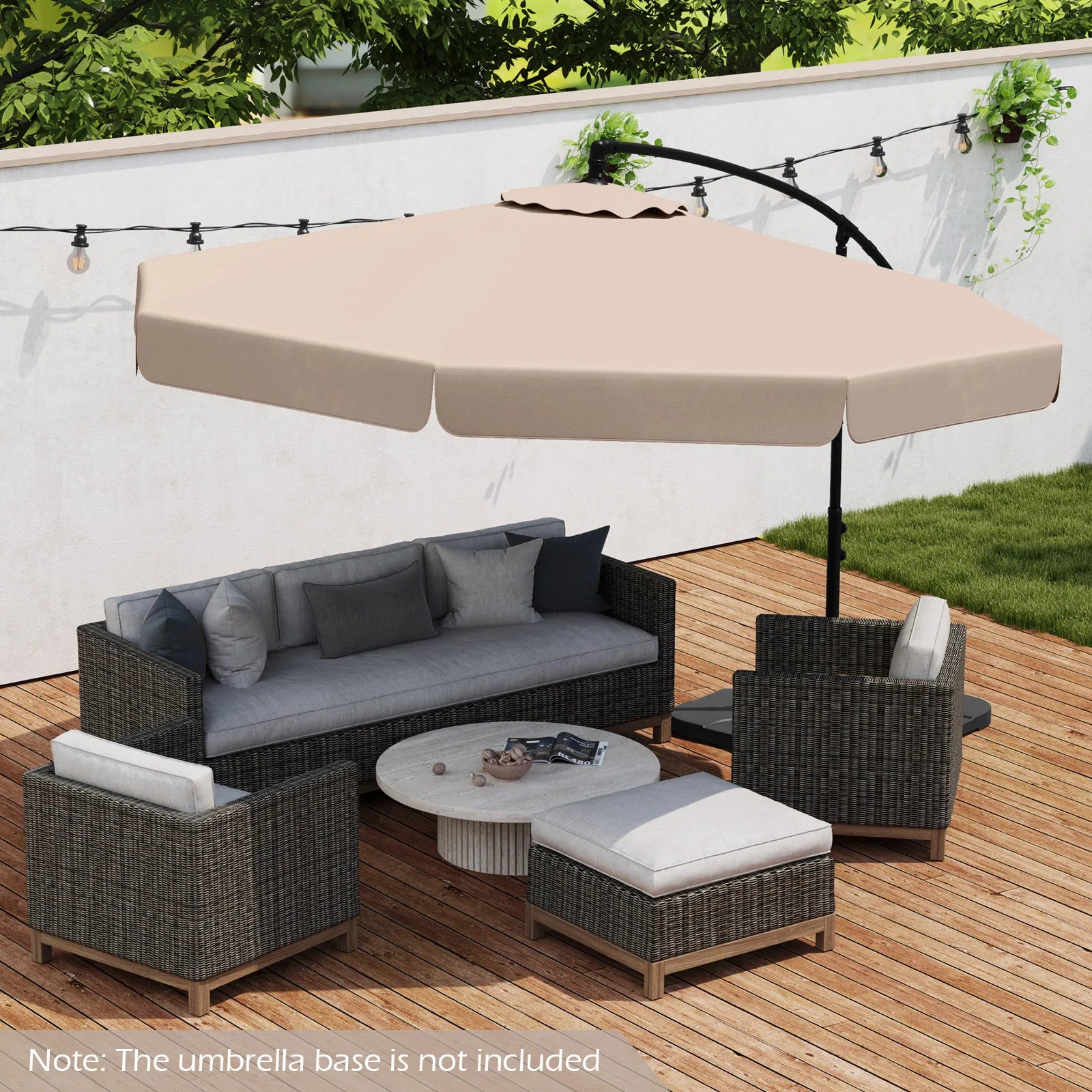 10 ft Offset Hanging Patio Umbrella with Cover