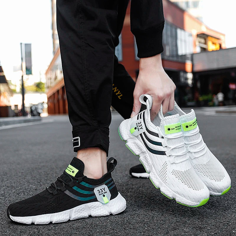 Mesh veterschoenen voor heren