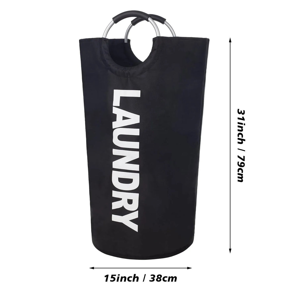Cesto plegable para la ropa de poliéster con asas acolchadas