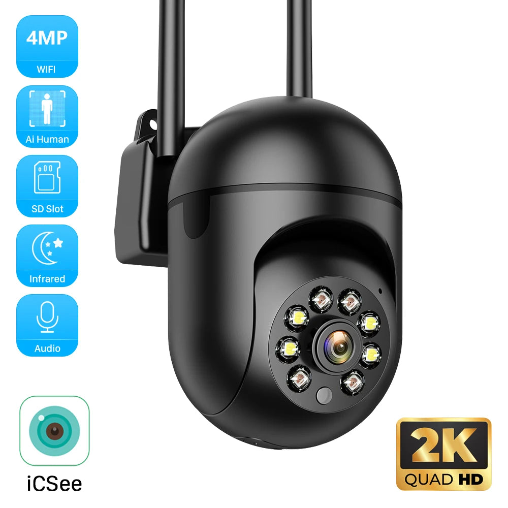 8MP 4K IP Outdoor WiFi Camera Surveillance Security CCTV PTZ Camera HD 4MP 2K Mini Wireless 1080P 2MP AI Tracking Onvif iCsee 