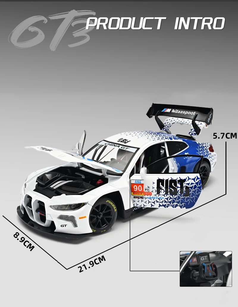 1:24 M4 GT3-modellbil i støpt metall