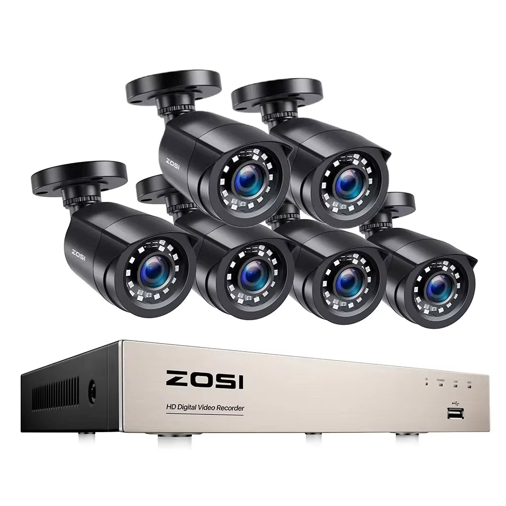 ZOSI 8CH 1080P Wired CCTV Security Camera System with HDD