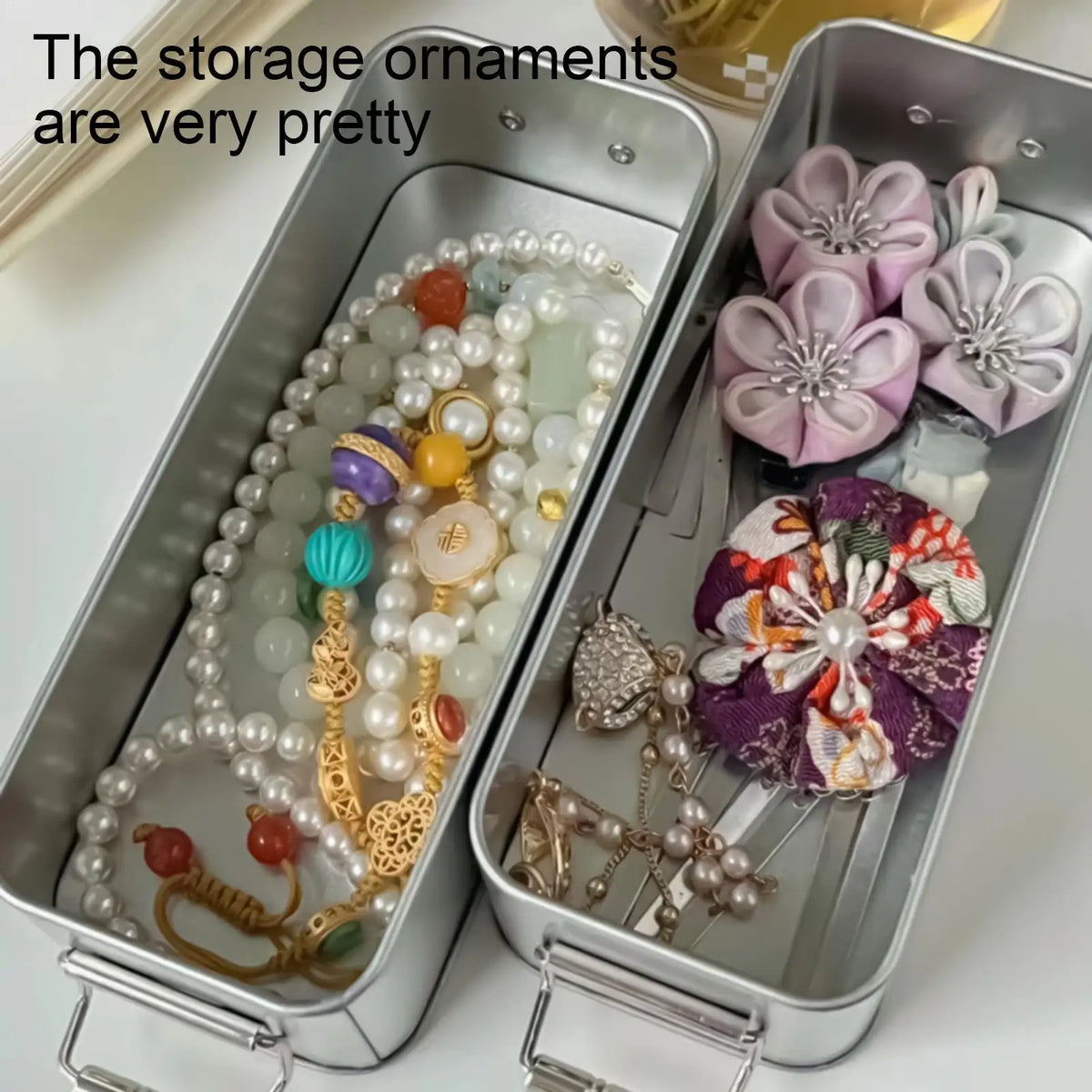 Rectangular Tinplate Box with Buckle Lid for Sweets and Herbs