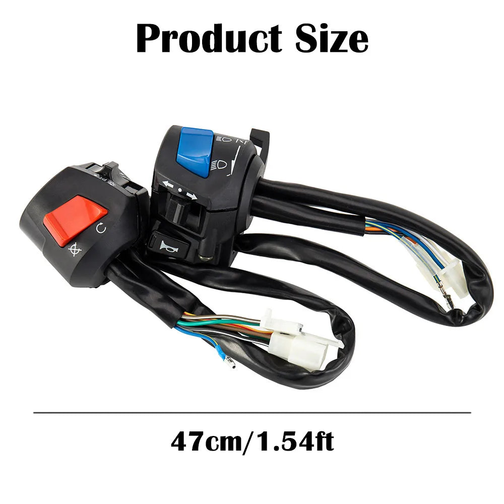Motorcycle Handlebar Switch for 7/8 Inch Bars, 12 V DC