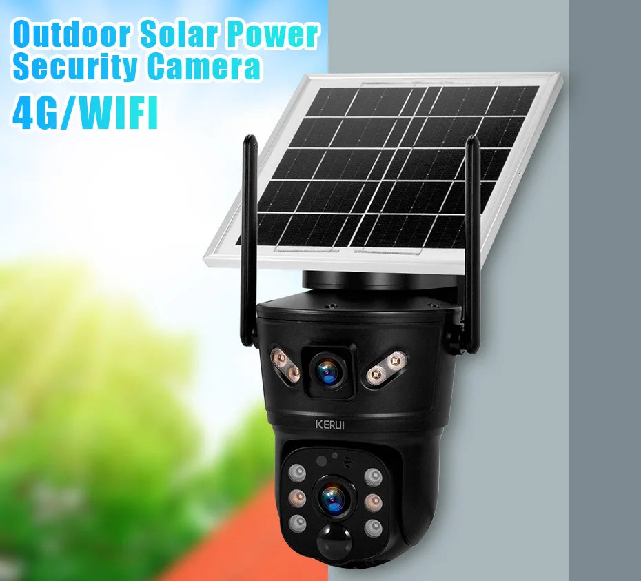 6MP Solar Powered 4G WiFi Dual Lens Outdoor Security Camera
