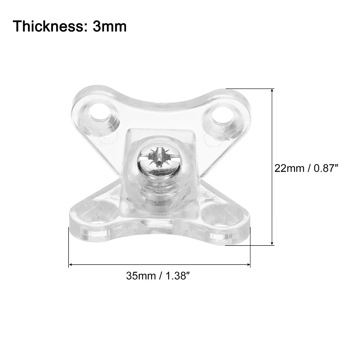 Clear Removable L-Shape Corner Brackets, 2.2 x 3.5 cm, 1-50 Pack