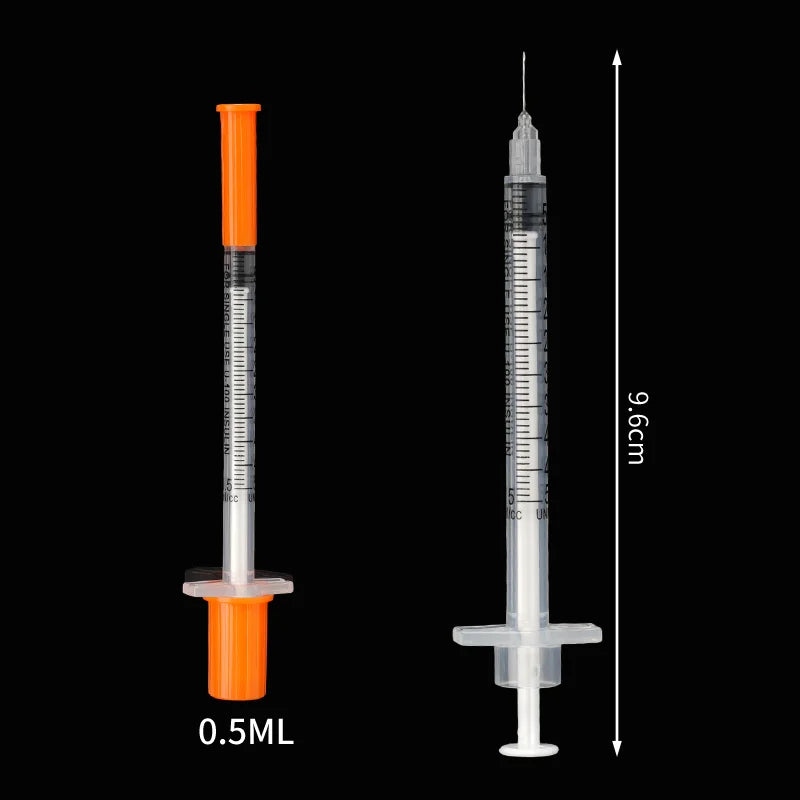 Disposable Veterinary Syringes 0.3–1ML with Needle (50/100 Pack)