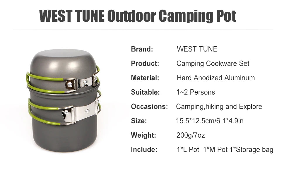 Camping Pot with Non-Stick Surface and Foldable Handle