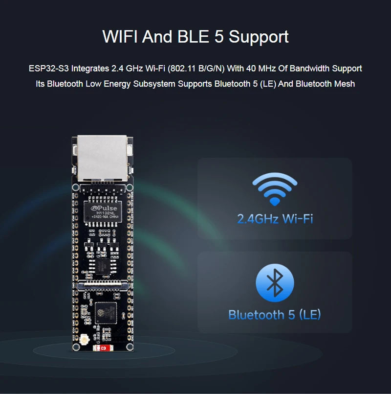 ESP32-S3 Ethernet-ontwikkelbord opties