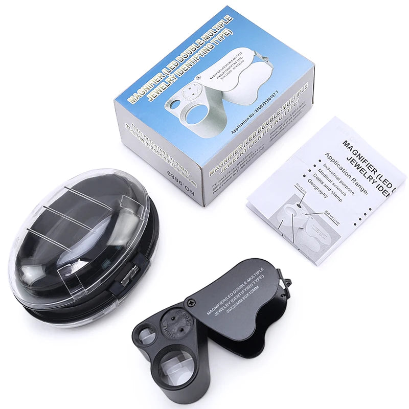 Folding Illuminated Jewellery Loupe