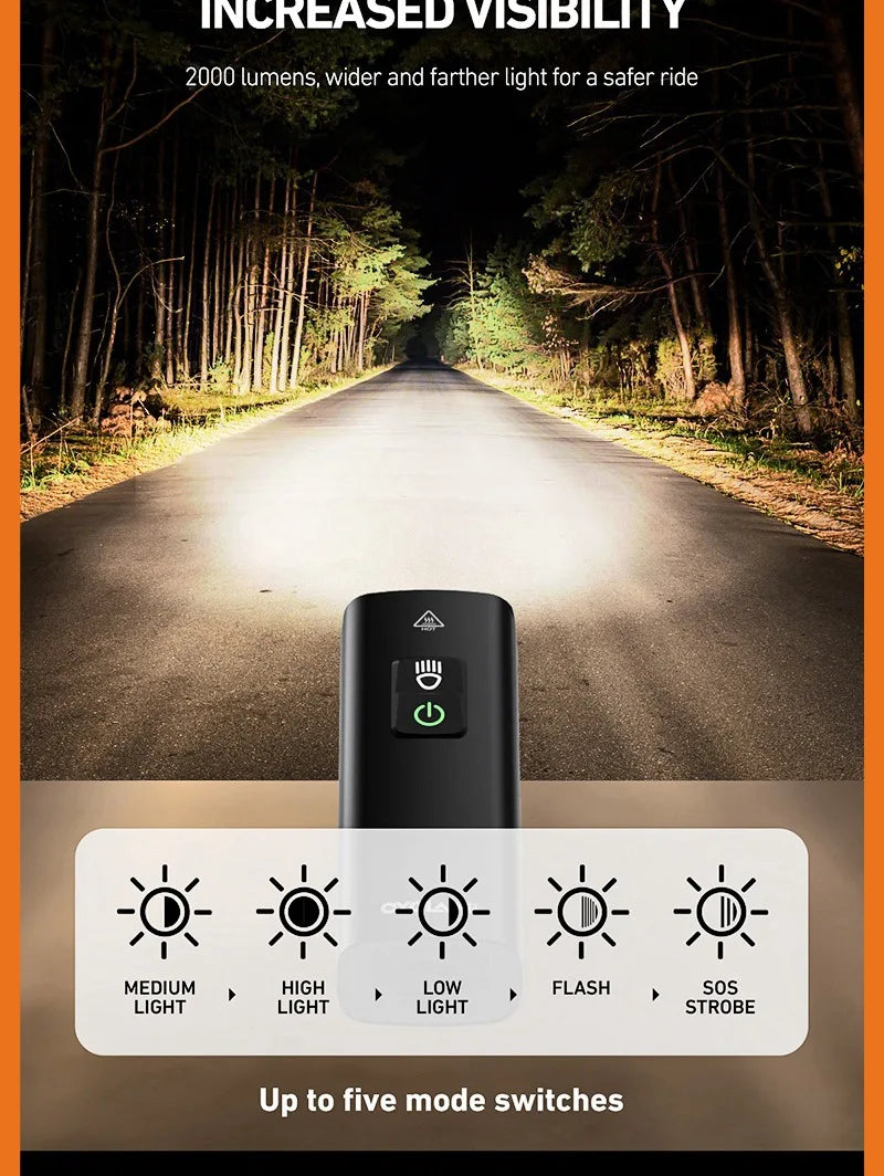 CYCLAMI 1000LM Bike Light Front Lamp Type-C Rechargeable LED 21700 4500mAh Bicycle Light Waterproof Headlight Bike Accessories 