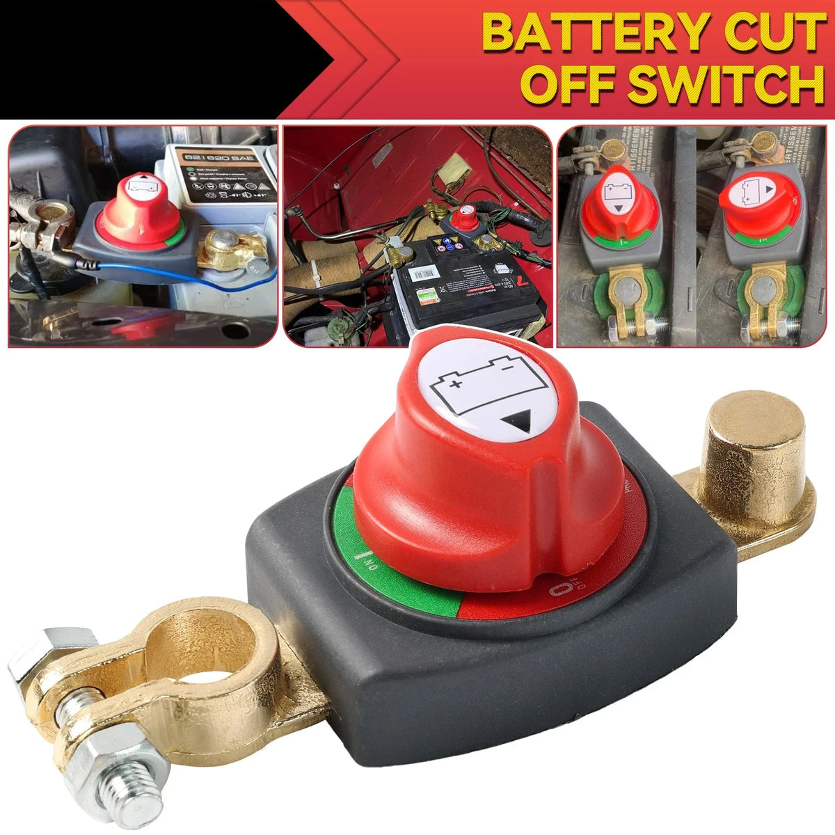 Interruptor de corte da bateria para polo superior, 12–48V