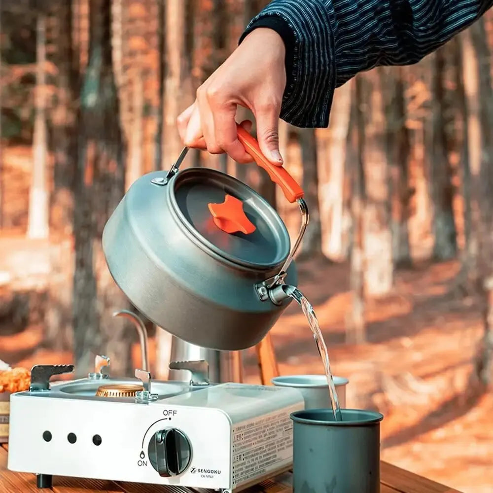Camping Water Kettle Lightweight Aluminium Alloy 1.1L for Outdoor Travel Hiking Picnic
