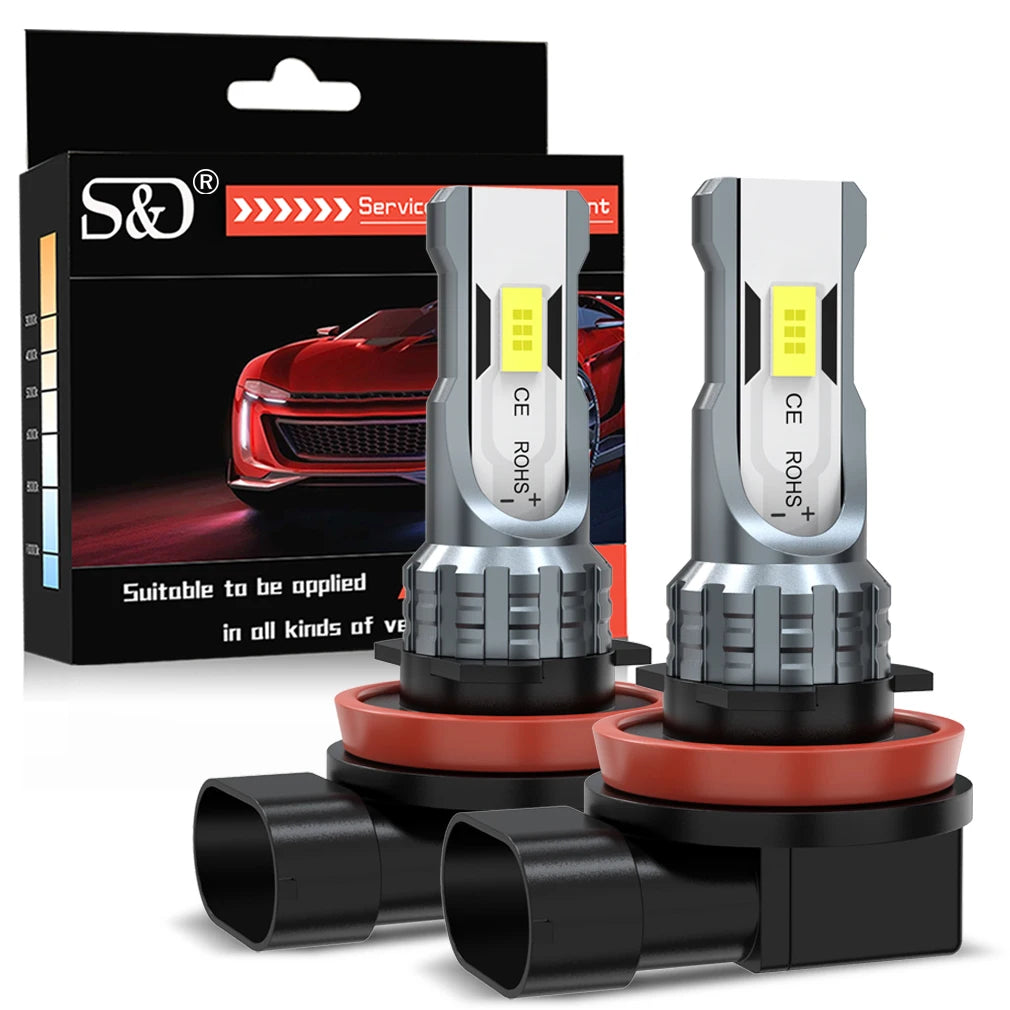 S&D 80W H8 H11 LED Canbus 9005 9006 Fog Light Bulbs Wireless 30000LM 6000K CSP LED Headlight Car Lamp for Car Driving Auto Lamp