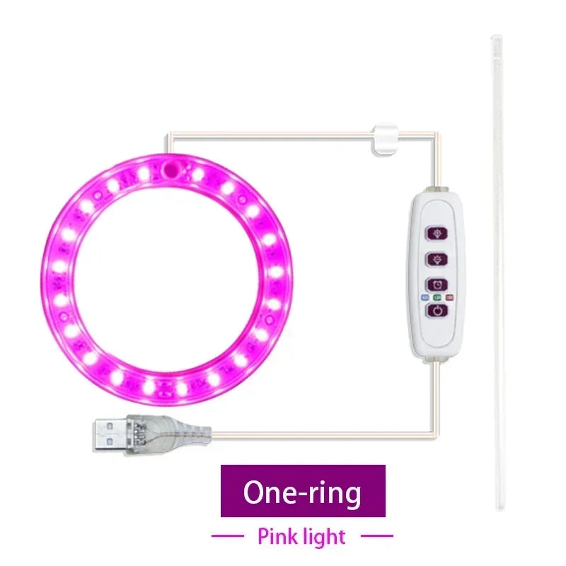 USB Ring Grow Light, Adjustable Height and Head Options