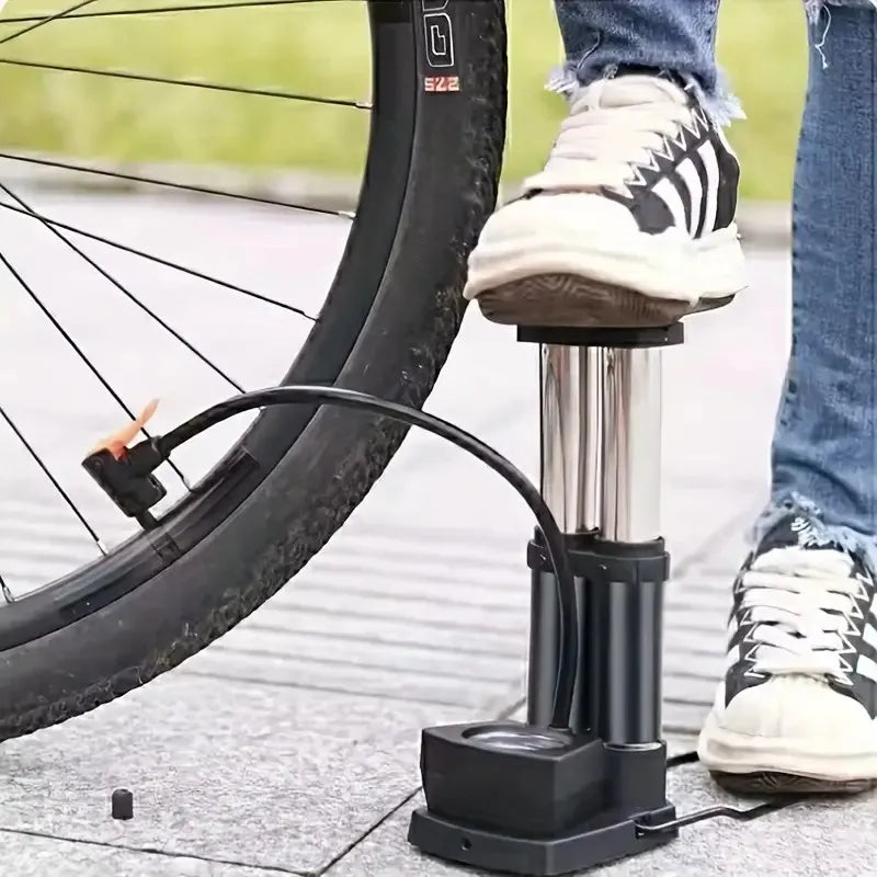 Draagbare voetpomp met analoge drukmeter