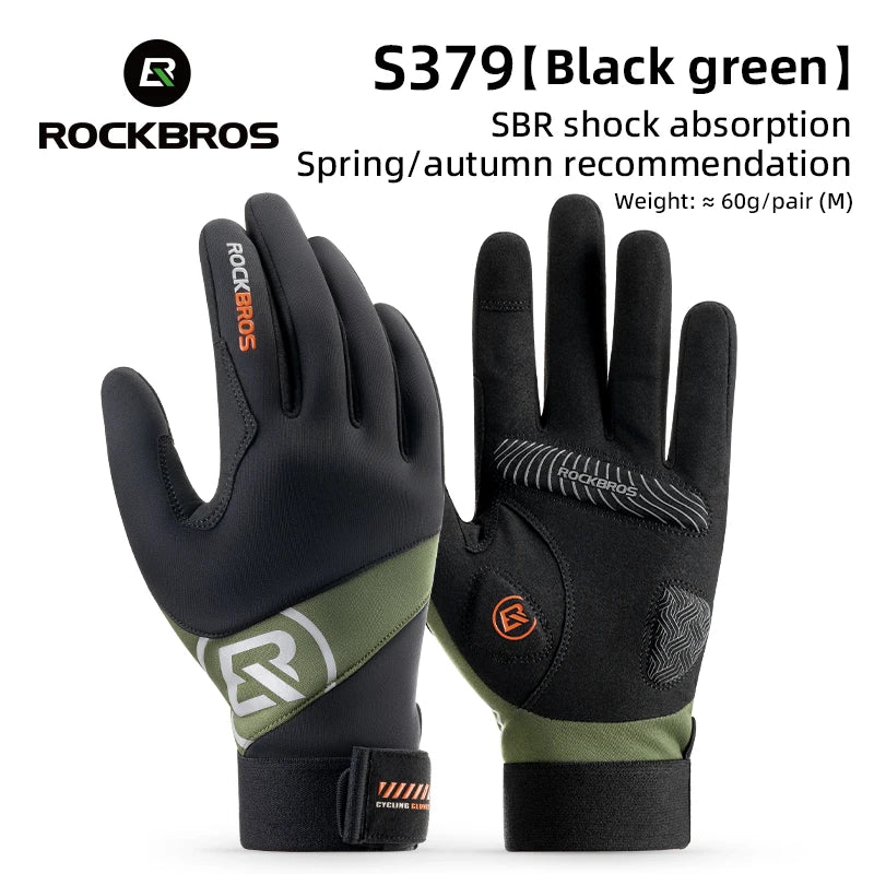 Gants de cyclisme à doigts complets écran tactile coupe-vent printemps automne