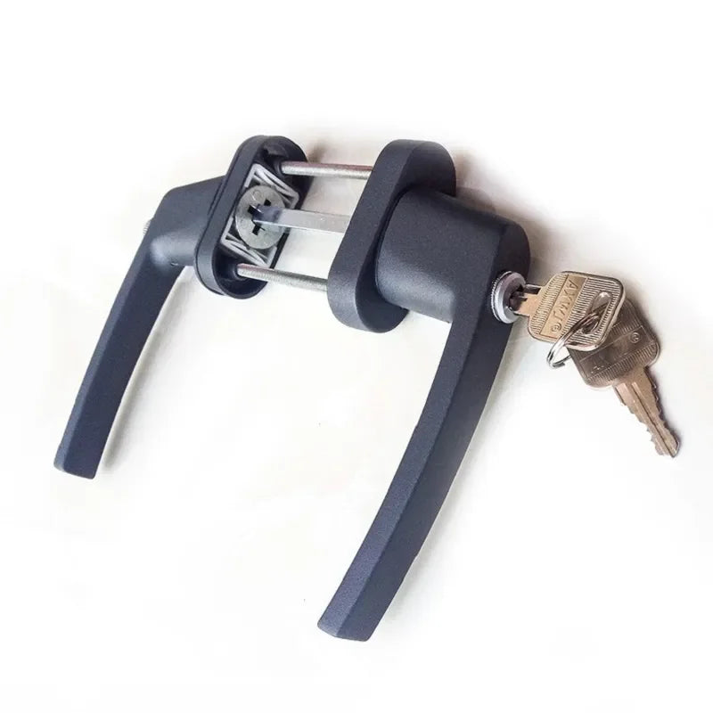 Two-end Lever Lock Solid Thickened Crank Handle with Keys Full solid thickened door handle with key to wear hand for Door Window