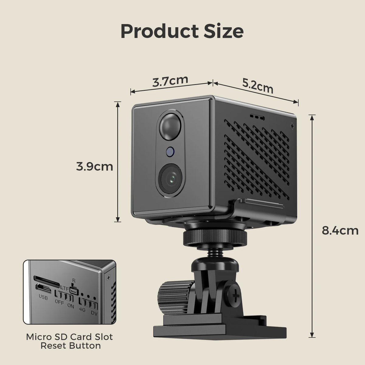 OKAM PRO 4G HD 5MP Wifi Camera Mini Wireless Surveillance Camera 2400mAh Battery Powered PIR Human Detection Security Protection