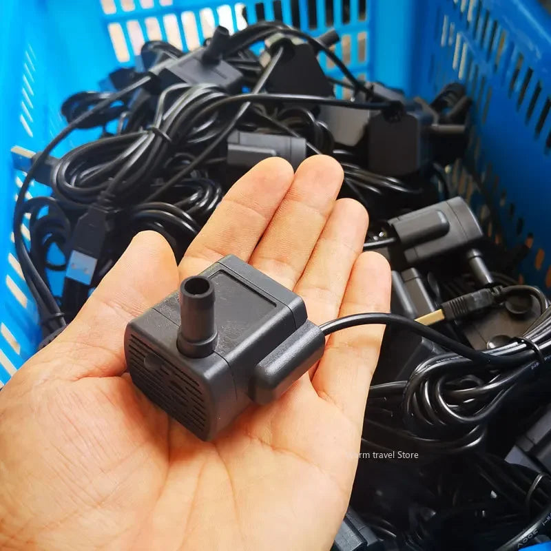 Brushless Submersible Mini Pump, USB 3–9 V or 12 V