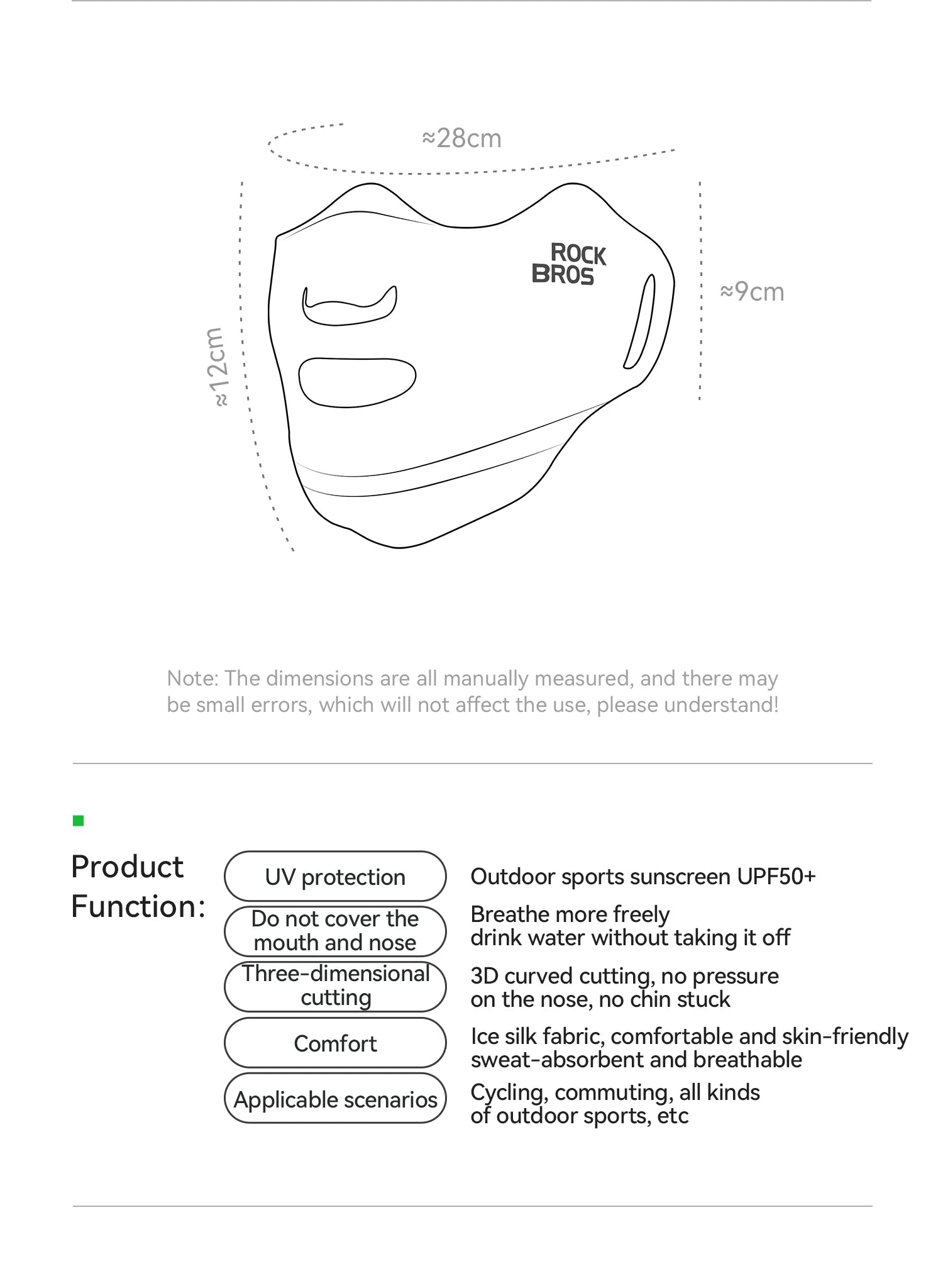 UPF50+ Ice Silk Cycling Face Mask for Sun Protection
