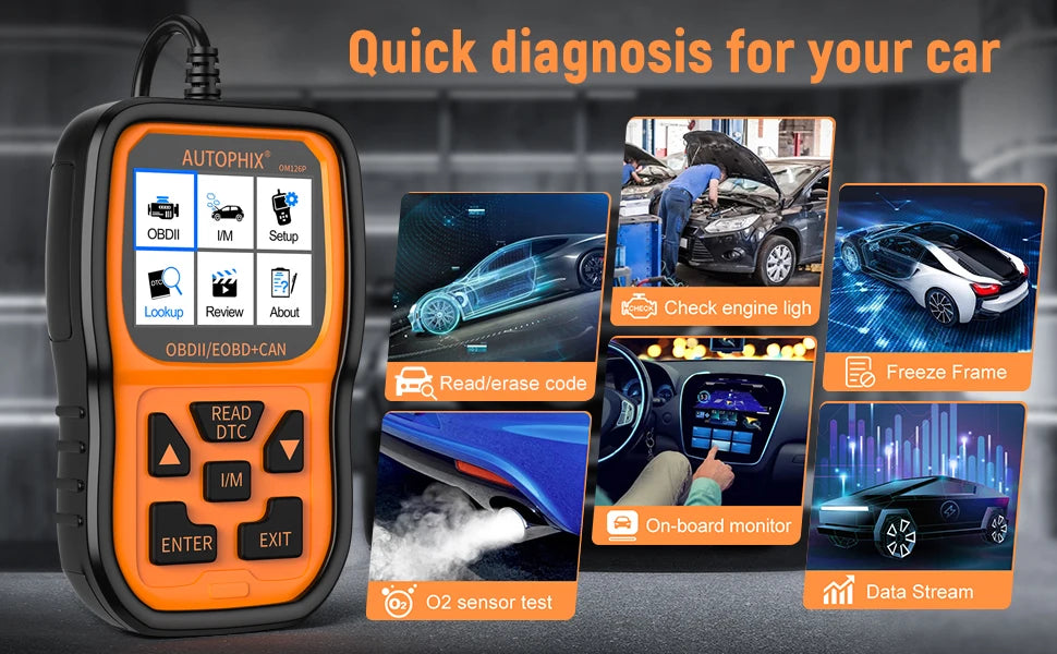 Autophix OM126P Professzionális OBD2 Diagnosztikai Olvasó