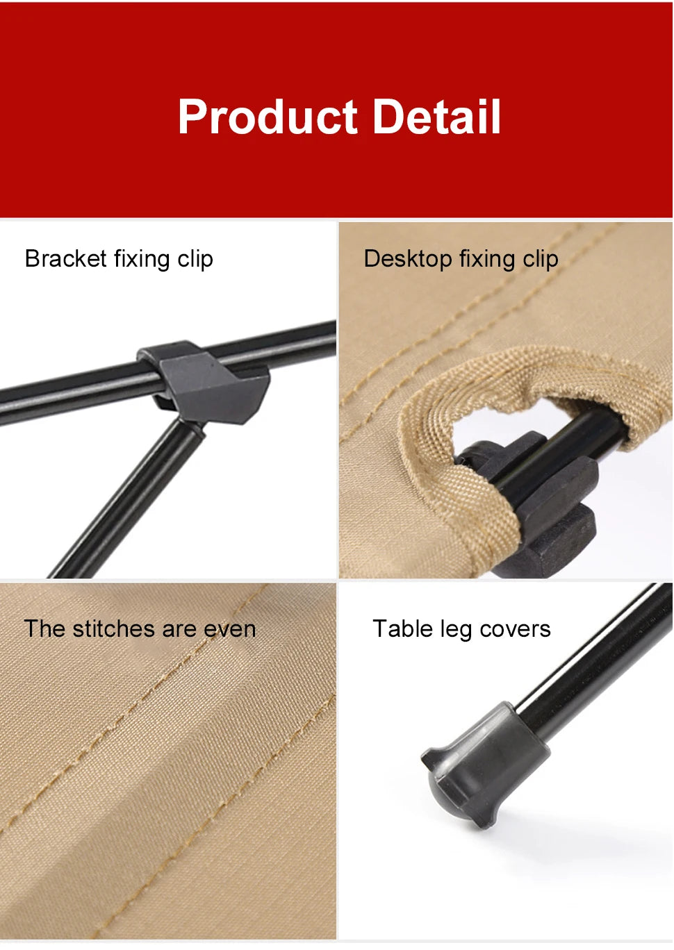 Camping Folding Table with Aluminum Alloy Frame and Roll-Up Top