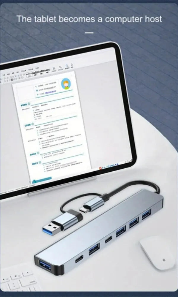 USB-hubb med sju portar och USB-A- eller USB-C-alternativ