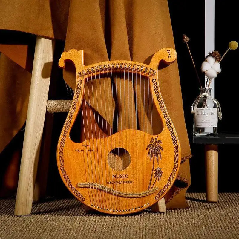 Mahogany Lyre Harp - String and Tuning Options