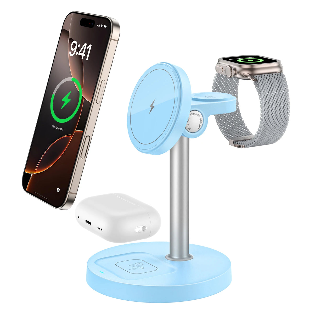 Three-in-One Magnetic Wireless Charging Stand
