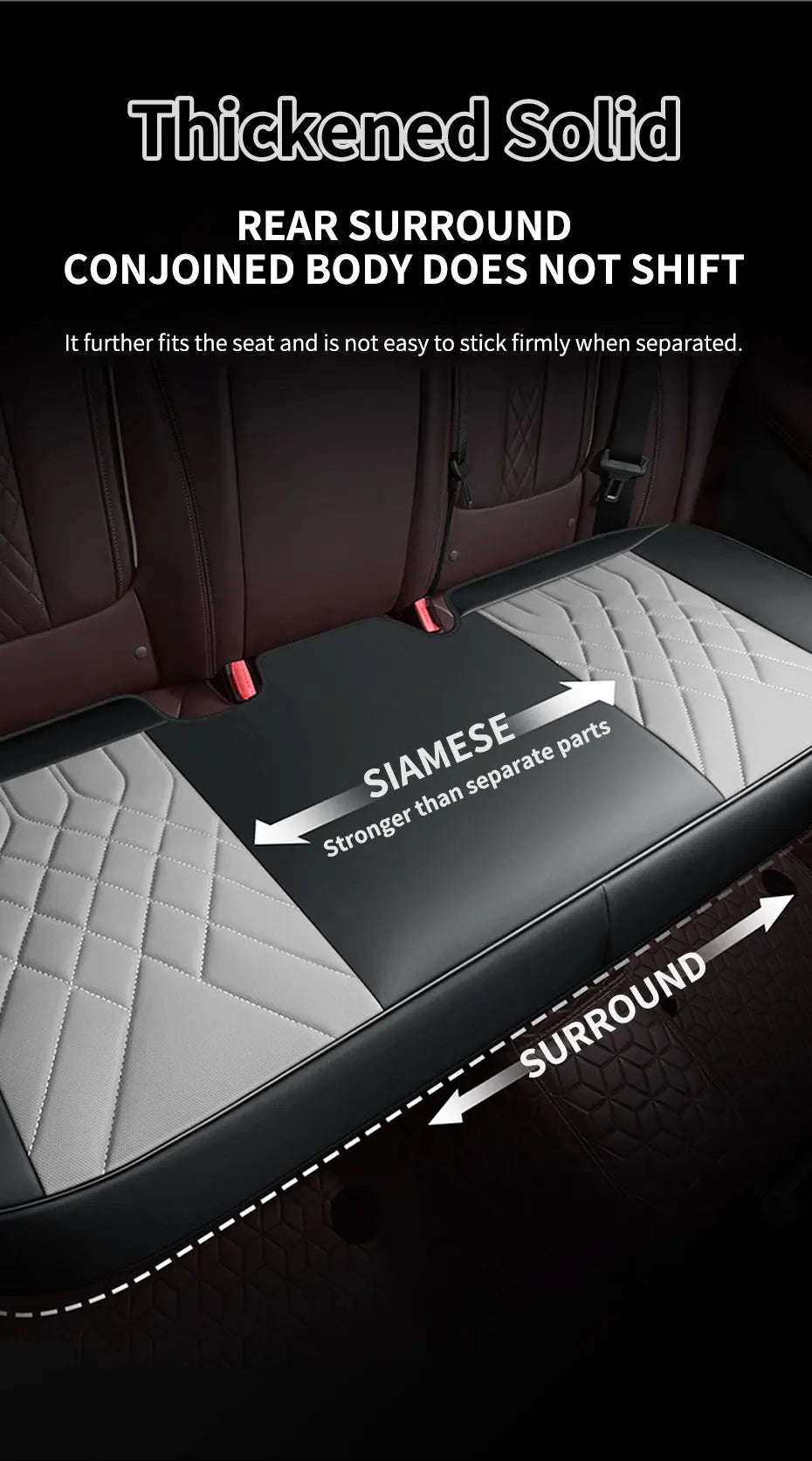 SEAMETAL Luxury Car Seat Cover Full-Wrapped Seat Cushion Wear-Resistant Anti Scratch Auto Seat Protector Universal for Sedan Suv