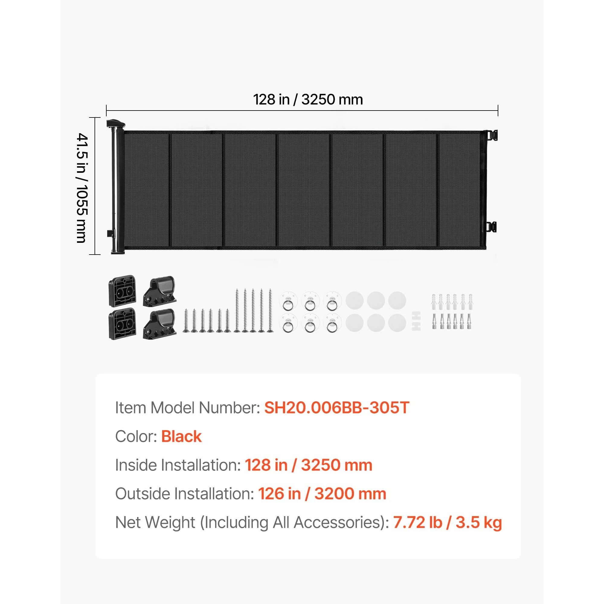 SucceBuy Retractable Baby Gate with Security Lock Walk Through Without Tripping Mesh Dog Gate for Stairs Hallways Indoor/Outdoor