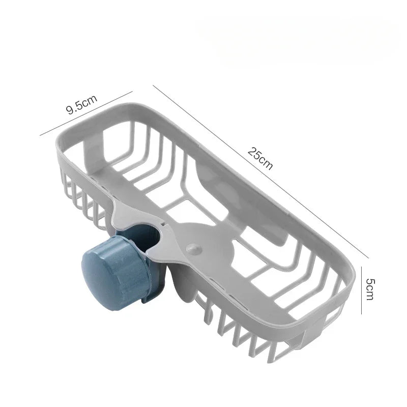 Clamp-On Tap Sponge Rack, Grey