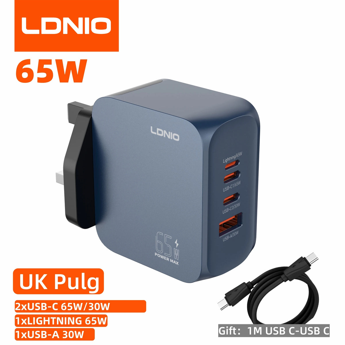 GaN USB nabíjačka - varianty 45 W, 65 W alebo 100 W