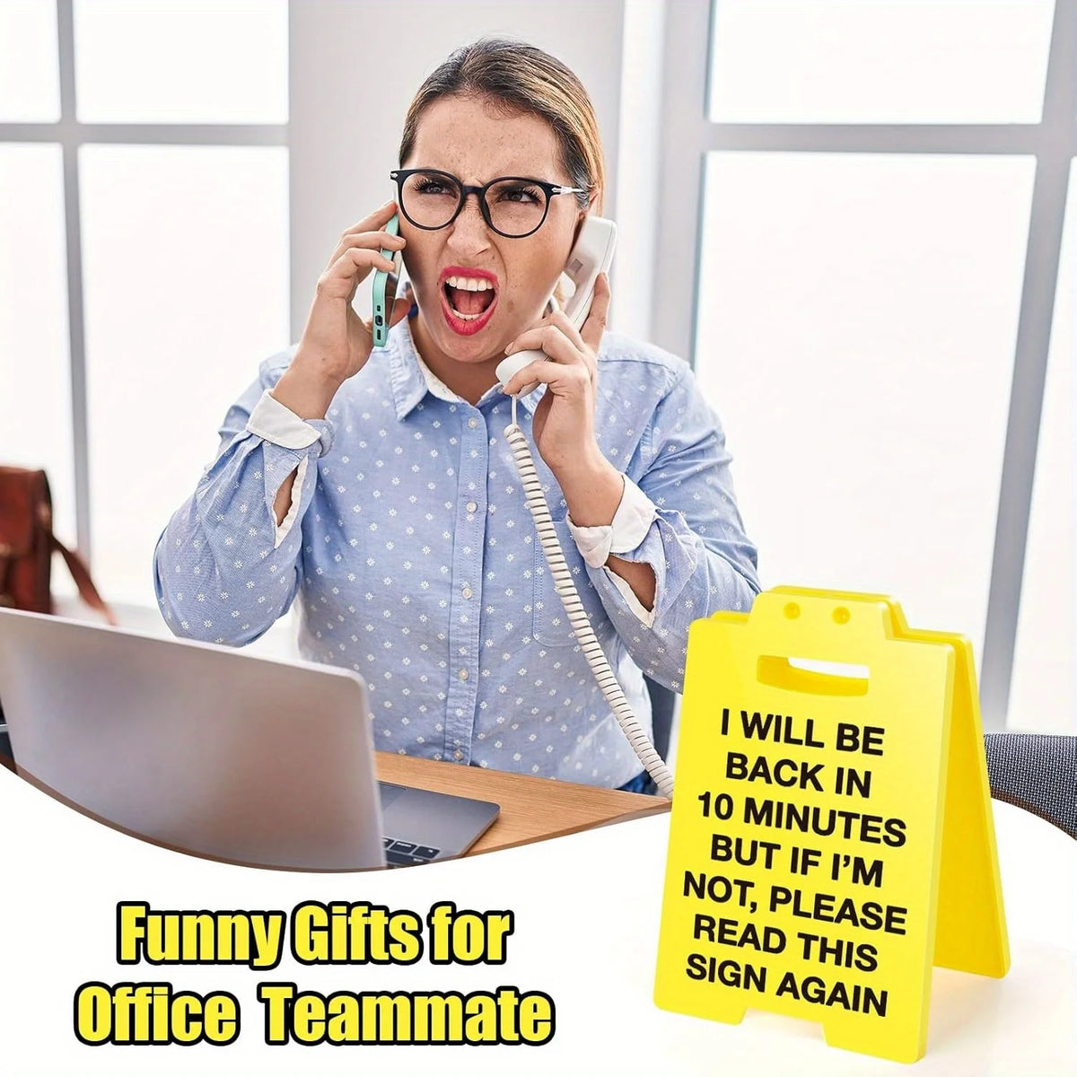 Out-to-Lunch Desk Sign with Minute Reminder