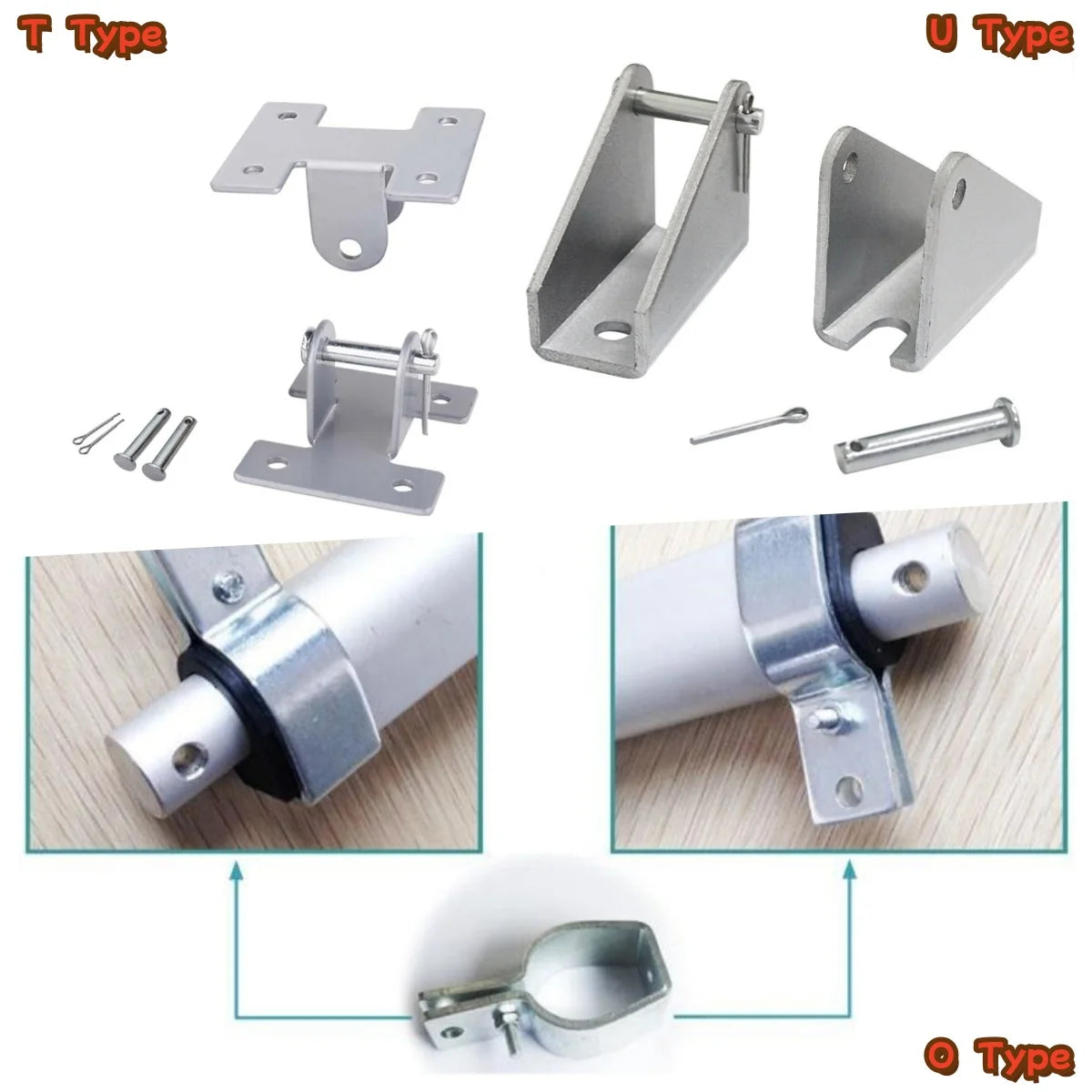 Metal Linear-Actuator Mounting Brackets