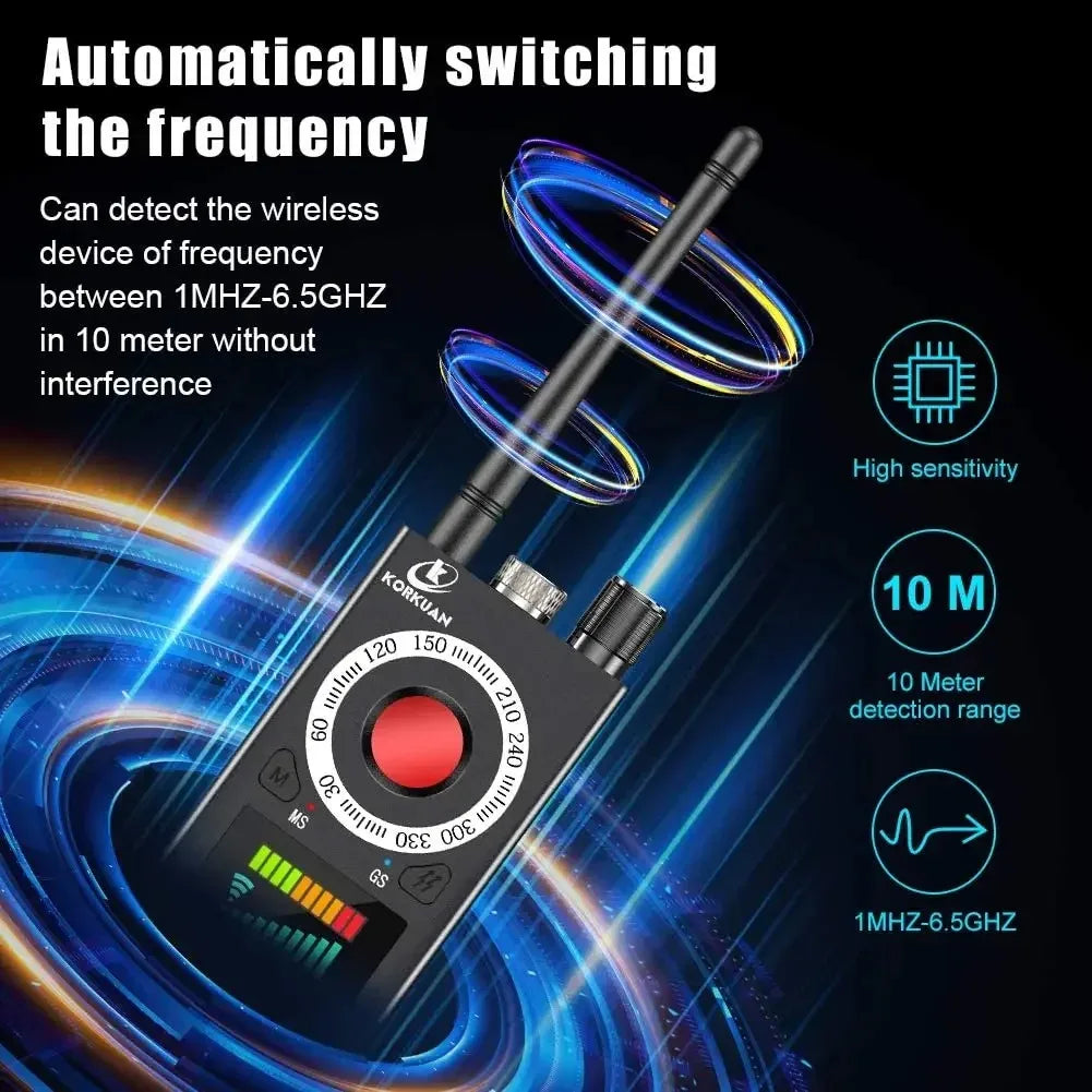 K18 Multi-function Anti-Candid Camera Wireless Lens Device Finder 1MHz-6.5GHz GSM Audio Bug GPS Signal RF Spy Tracker Detect