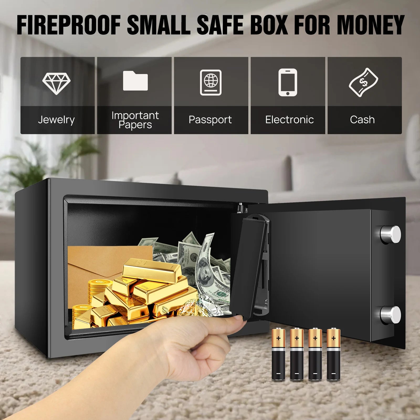 DayPlus Electronic Digital Safe Box for Home, Office & Hotel