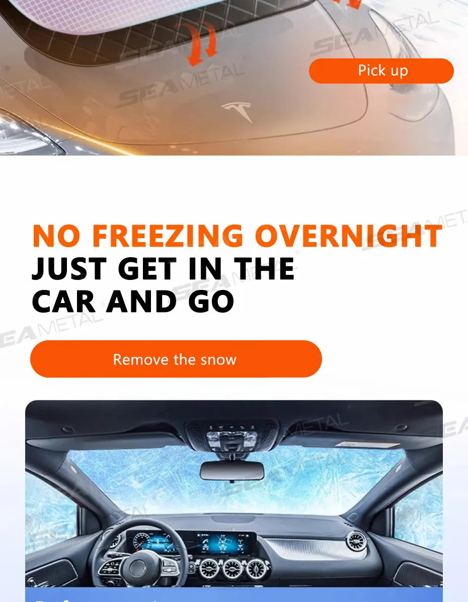 SEAMETAL Magnetic Car Snow Shield Frost Prevention Windshield Cover Car Cover Sunshade Thicken Full-Wrapped Outdoor Snow Cover