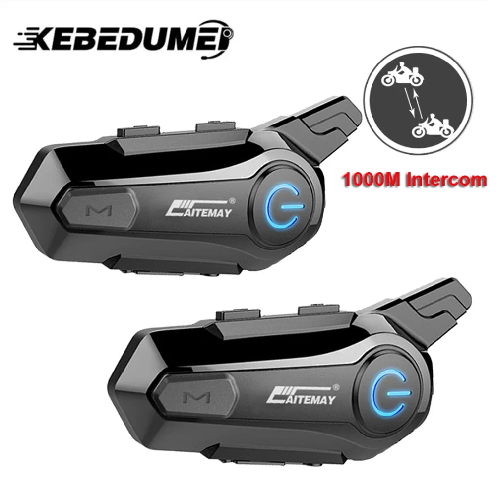 1/2Pcs Bluetooth Motorcycle Helmet Intercom Headset 1000M For 2 Rider Intercomunicador Moto Wireless Interphone Handsfree Call 