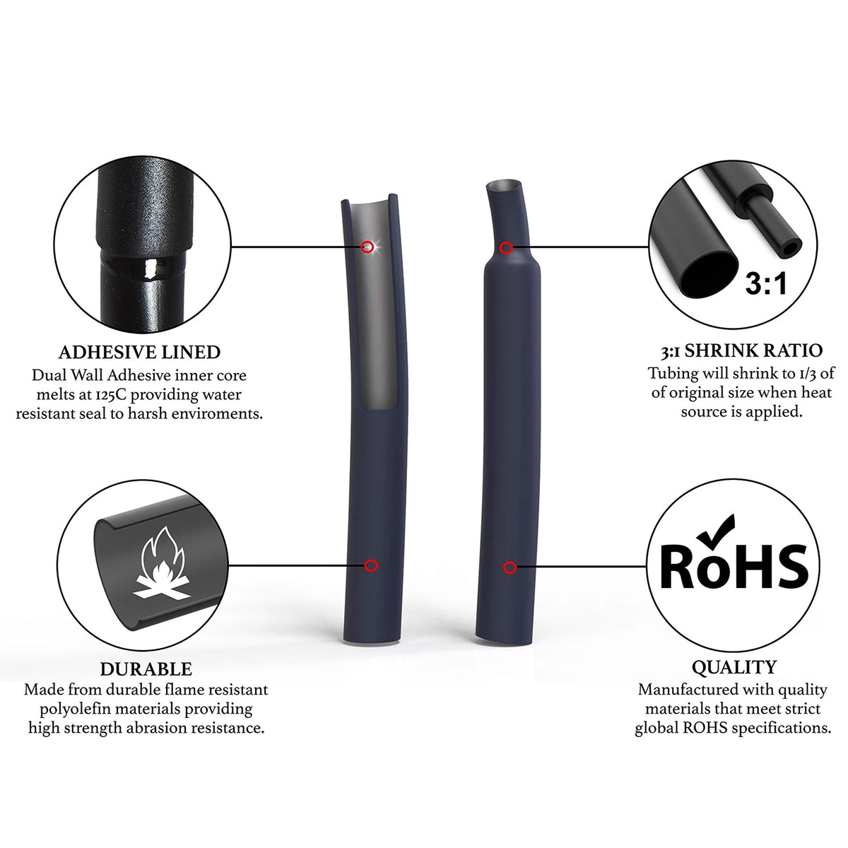 Adhesive-Lined Heat-Shrink Tubing Assortment
