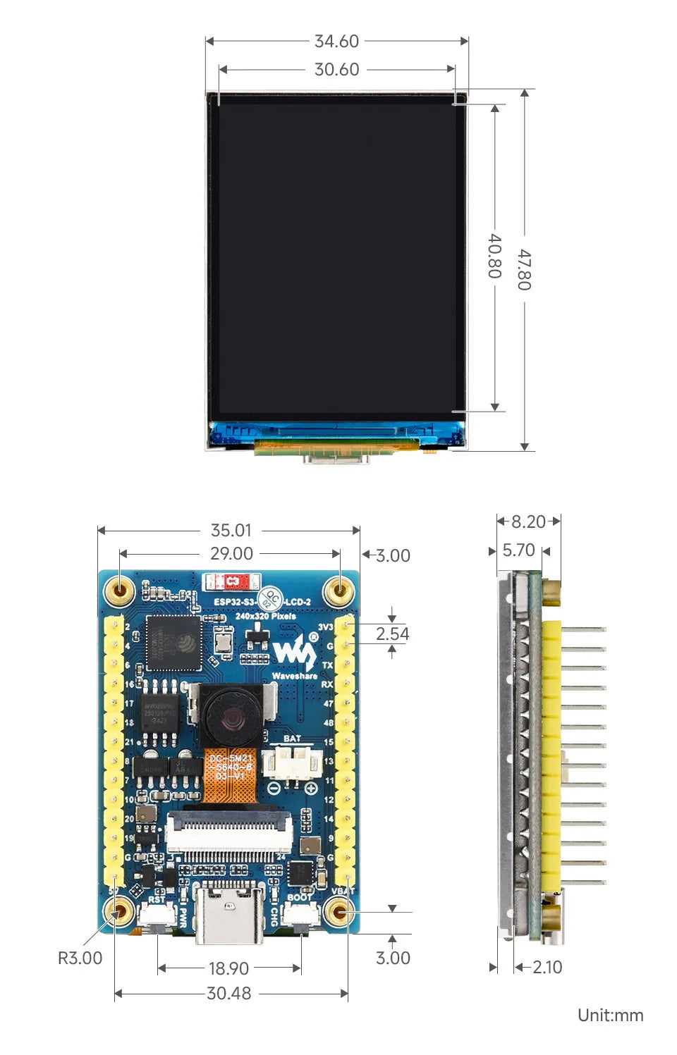 ESP32-S3 2-Inch IPS Display Development Board