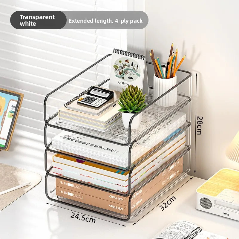 A4 Document Letter Tray Set, Stackable Desktop Organizer