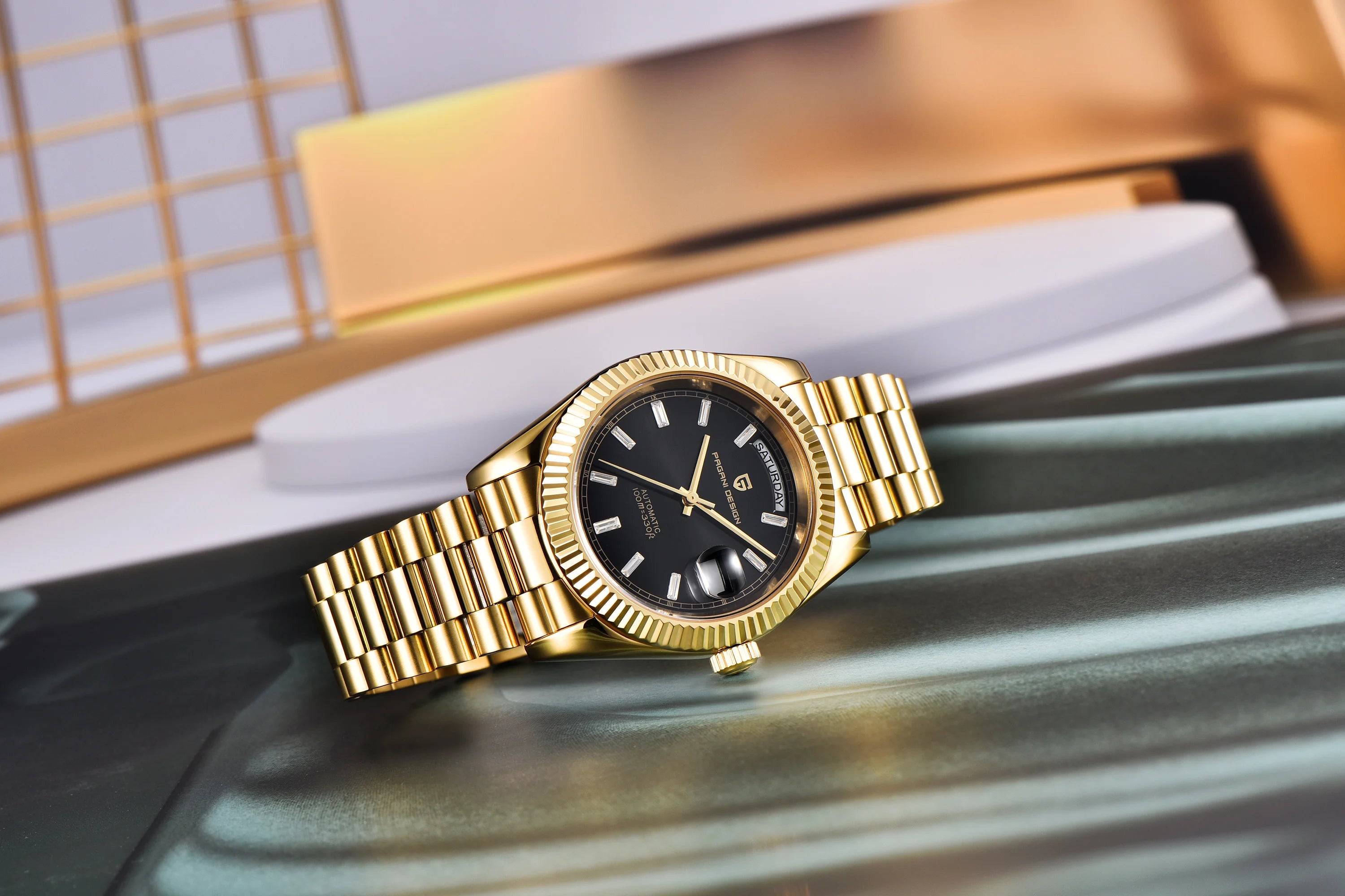 Pagani Design Automatic Gold Watch 40MM Sapphire Steel Waterproof