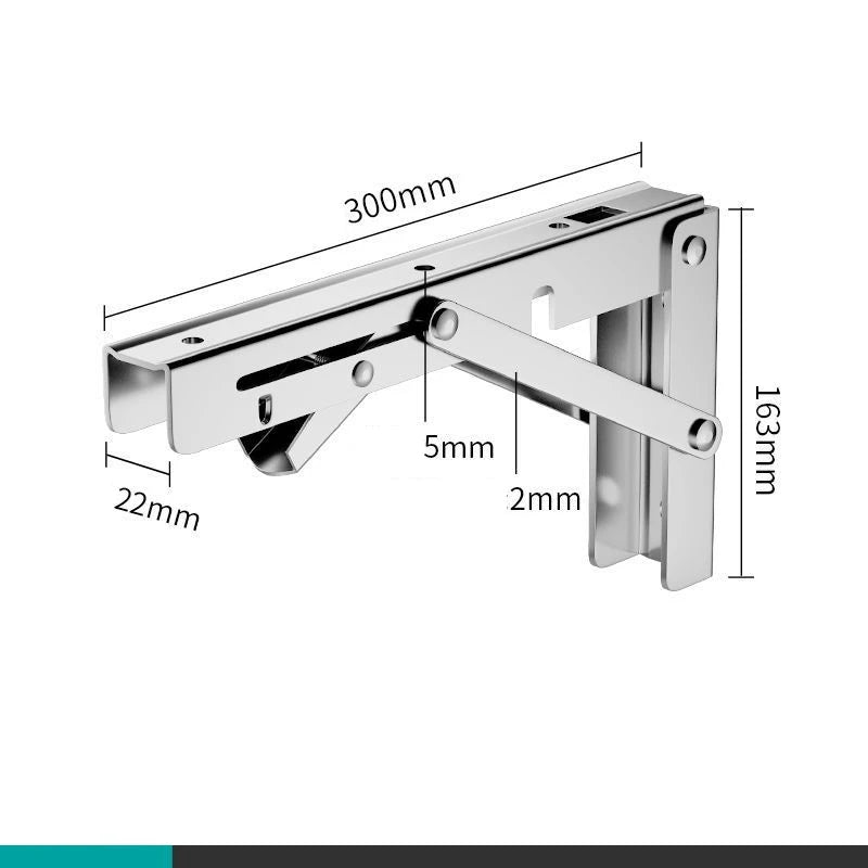 Folding Stainless-Steel Shelf Brackets, Pair